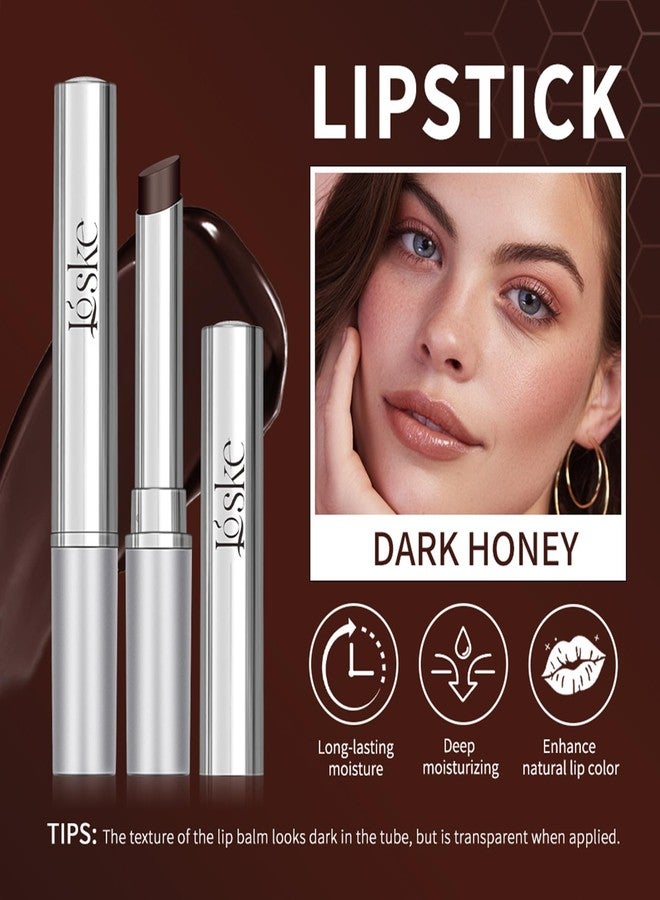 Loske Honey Lipstick, Moisturizing Natural Lip Color, Hydrating Long Lasting Glossy Finish with Honey for Smooth Soft Lips, Smooth Application, Daily Wear (Black) - Image 3